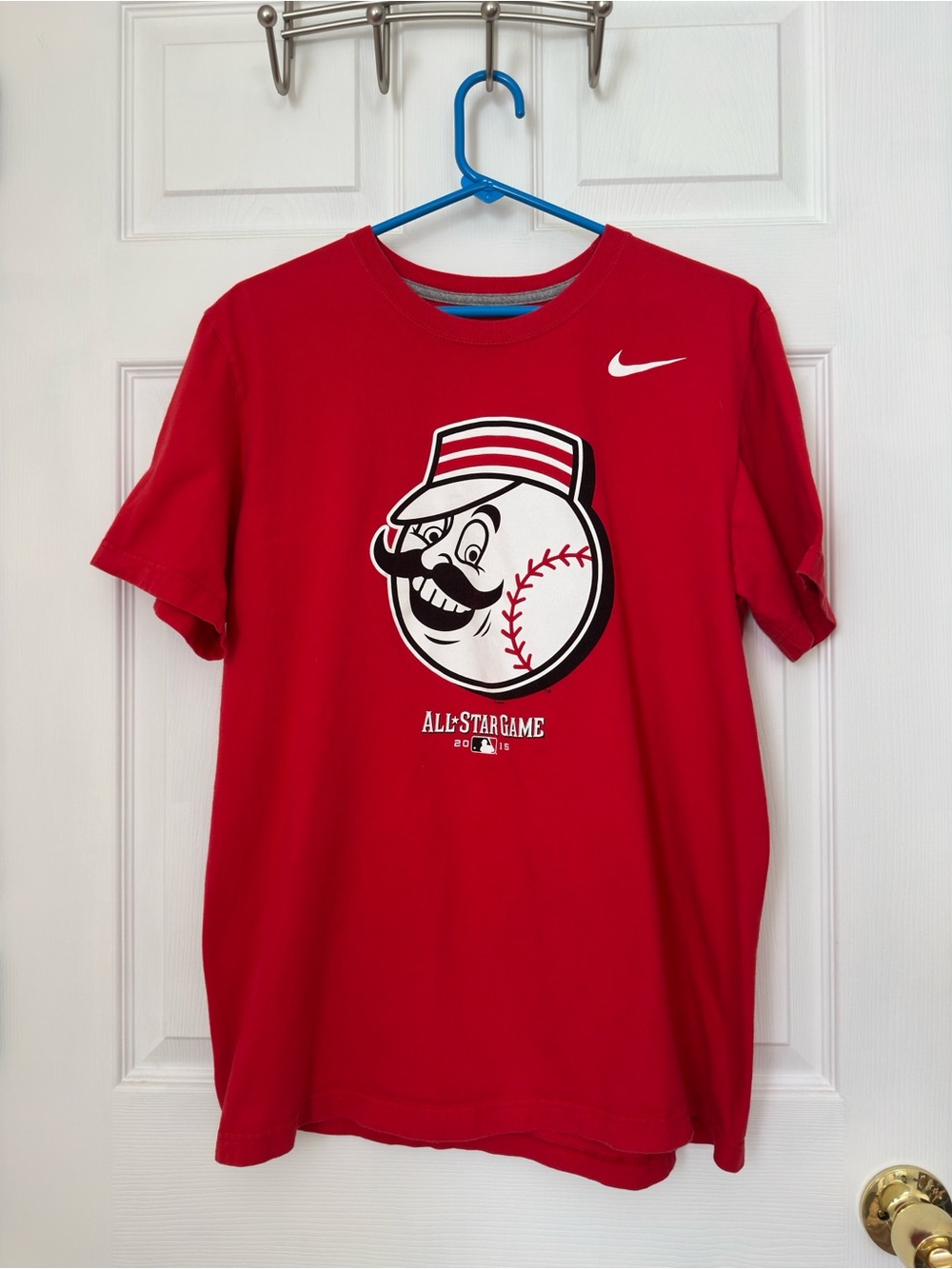 Nike Red All-Star Baseball Graphic Tee with White & Black Accents